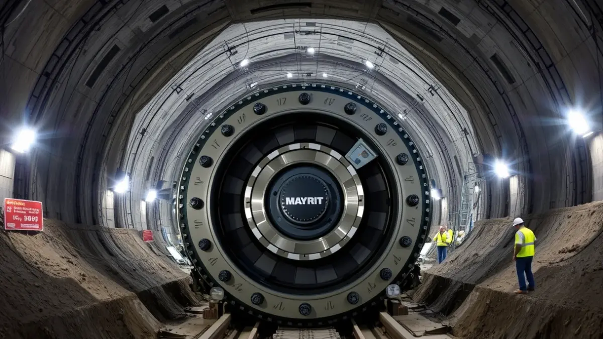 Imagen de la tuneladora Mayrit excavando un túnel del metro.