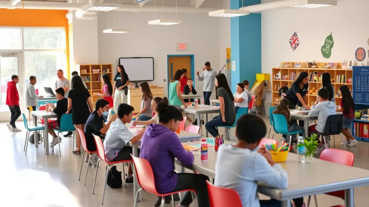 Imagen genérica de jóvenes participando en actividades recreativas en un centro juvenil.