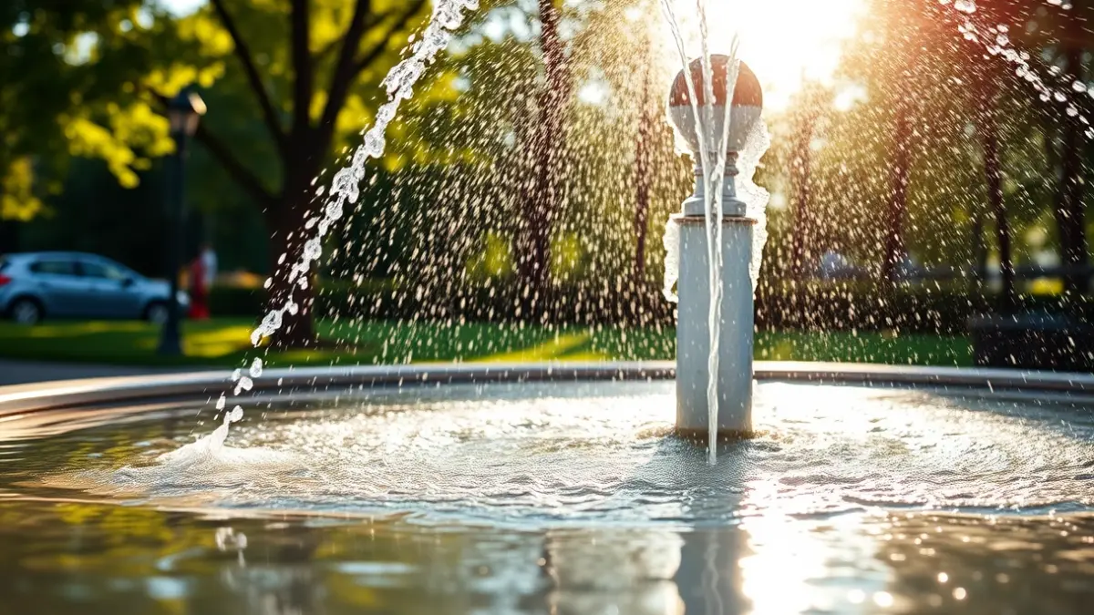 Imagen genérica de una fuente de agua pública en un parque.