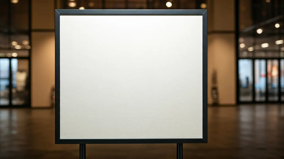 Imagen genérica de un cartel en blanco, listo para ser diseñado.