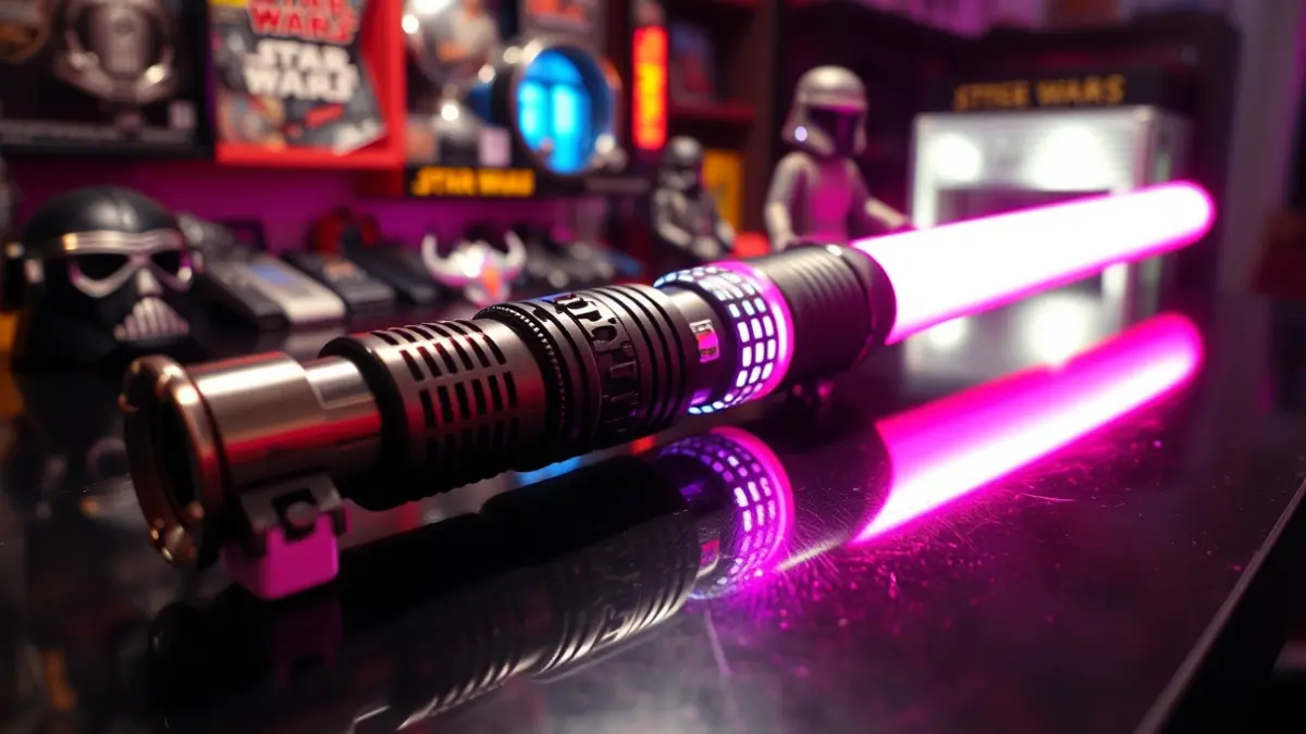 Imagen de un sable de luz, símbolo de la saga Star Wars.