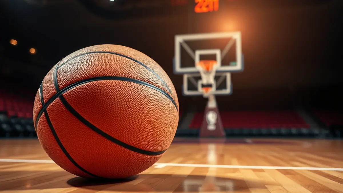 Imagen genérica de un balón de baloncesto en una cancha.