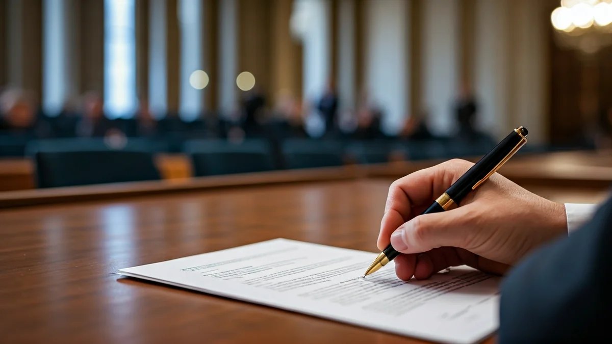 Generic image of an official document or letter on a desk.