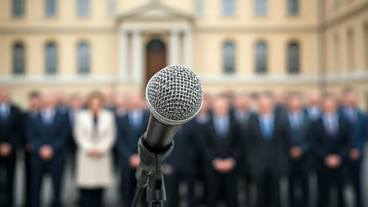 Imagen genérica de un micrófono en un podio, simbolizando una declaración política.
