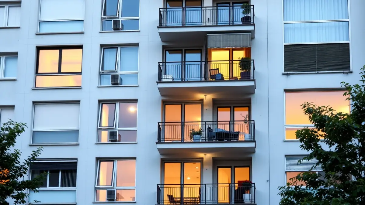 Imagen genérica de un edificio de apartamentos moderno en un entorno urbano.