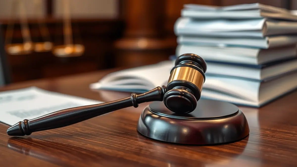 Imagen genérica de un mazo de juez sobre una mesa, simbolizando la justicia.