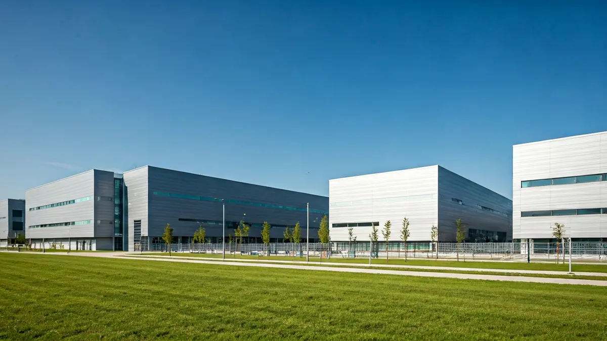 Image of a modern industrial district with high-tech buildings.