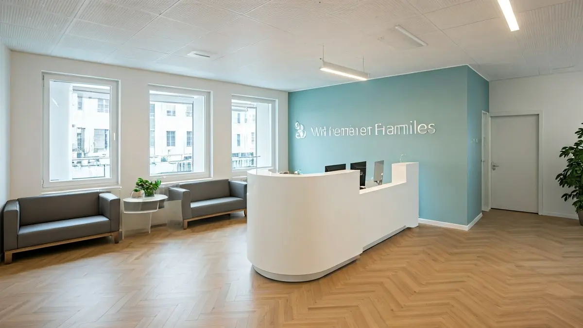 Image of a modern, accessible office, designed to offer support to families.