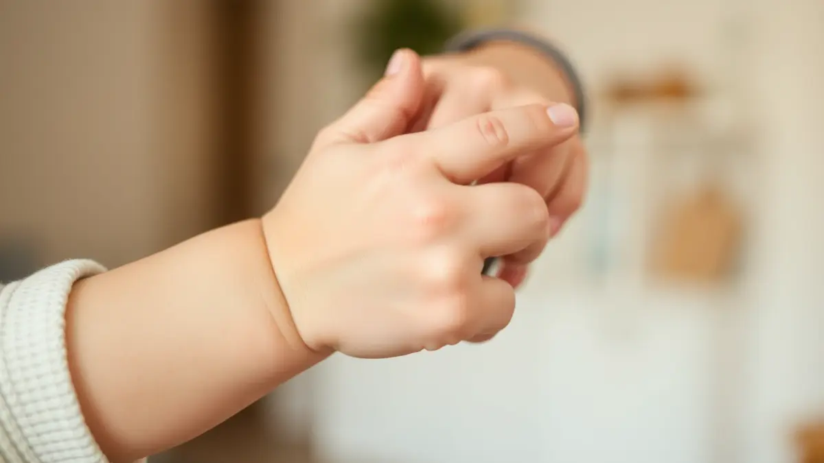 Imagen genérica de una mano de bebé sujetando un dedo de adulto, simbolizando el apoyo a la natalidad.