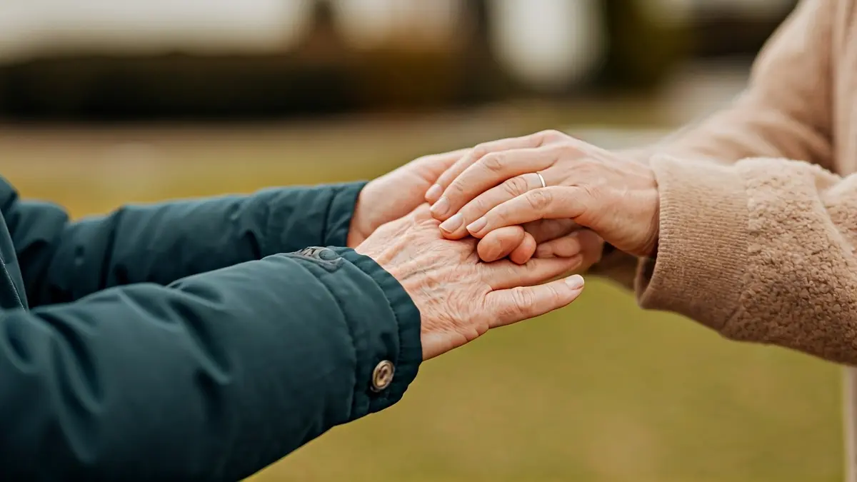 Imagen genérica de manos de una persona mayor y una más joven, simbolizando cuidado y prevención.
