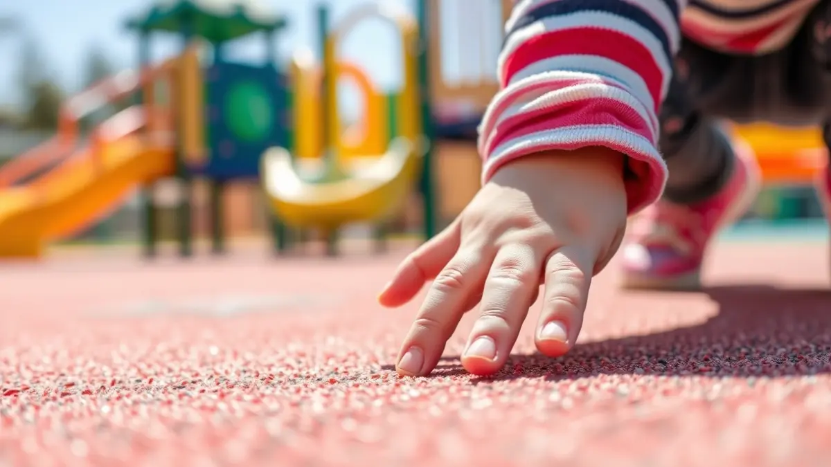 Generic image of rubber flooring in a children's playground.