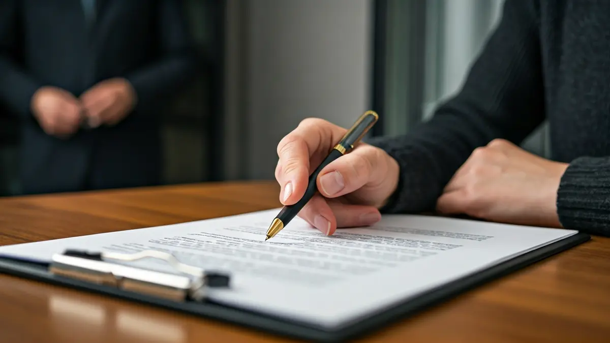Generic image of a hand pointing at a legal document, symbolizing a policy modification.