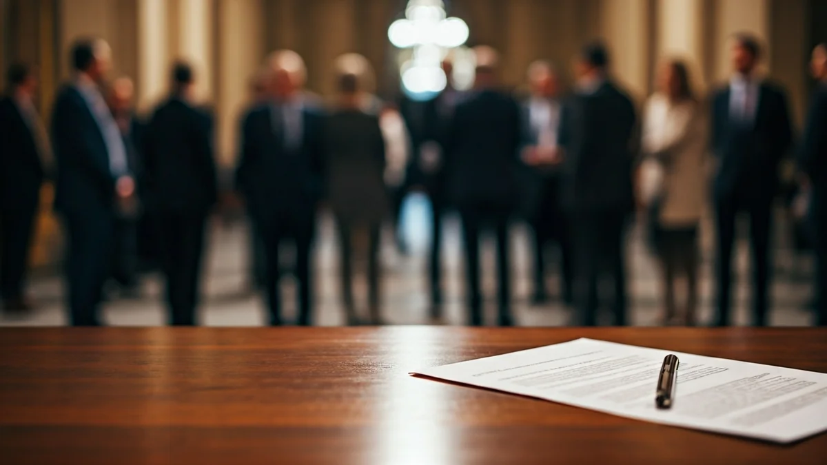 Generic image of an official document on a desk, symbolizing a governmental communication.