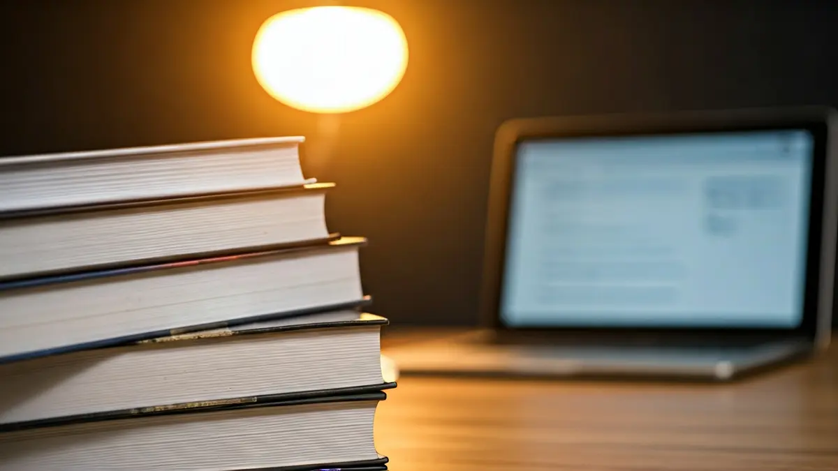 Generic image of university textbooks and a laptop, symbolizing university access.
