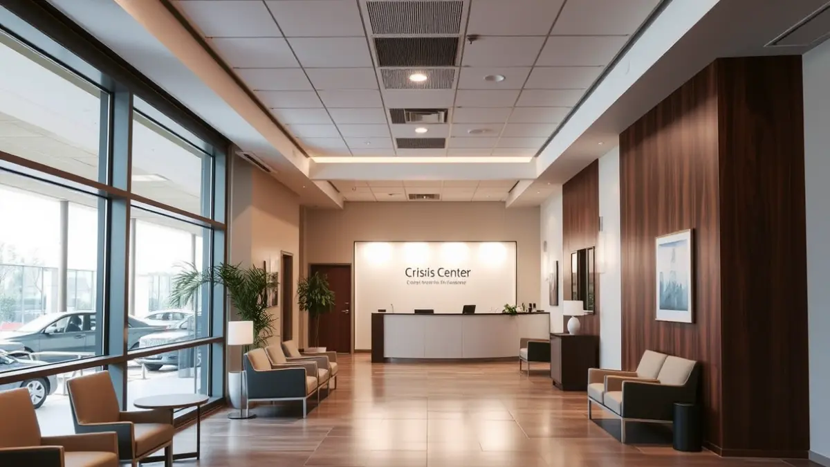 Imagen genérica de un centro de apoyo o crisis con ambiente acogedor.