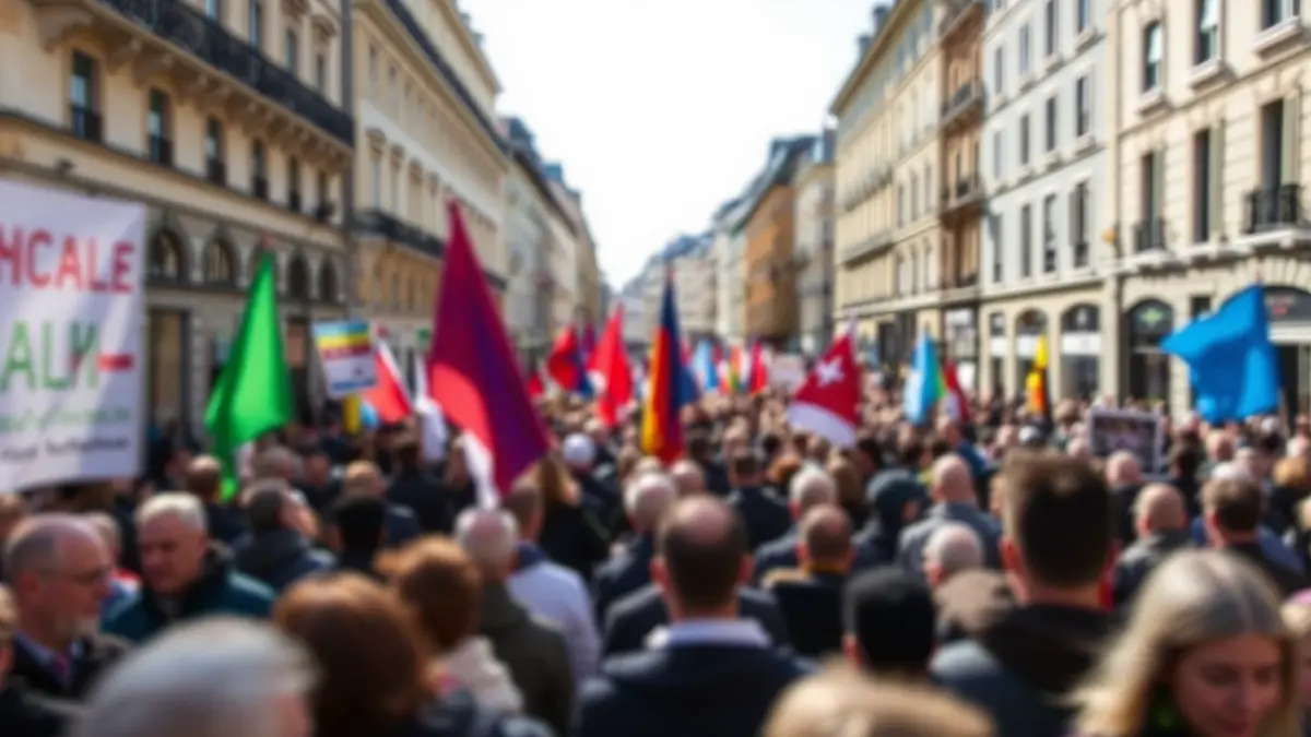 Imagen genérica de una manifestación en una calle de la ciudad.