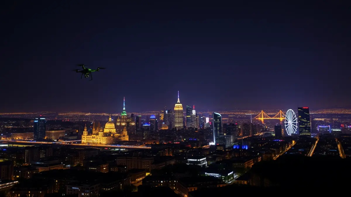 Drone show over Madrid sky during the May 2nd festivities.