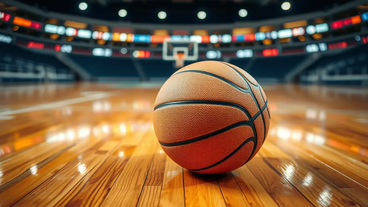 Imagen genérica de un balón de baloncesto en una cancha