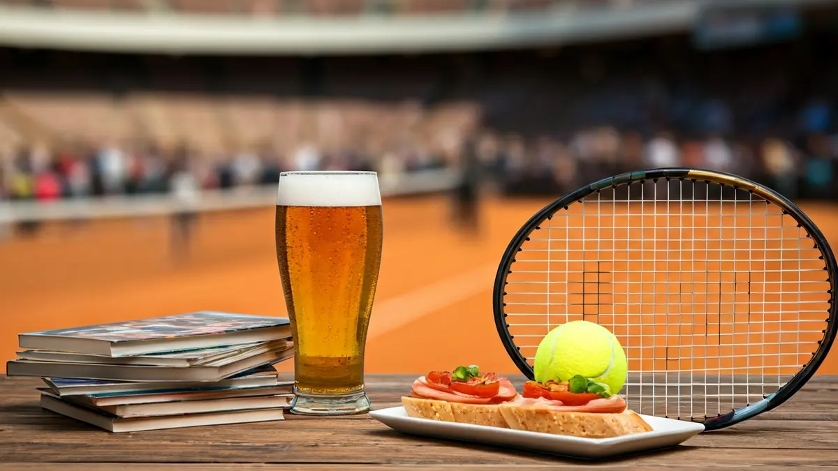 Image representing various elements of Madrid's current events, such as tennis, comics, craftsmanship, and gastronomy.