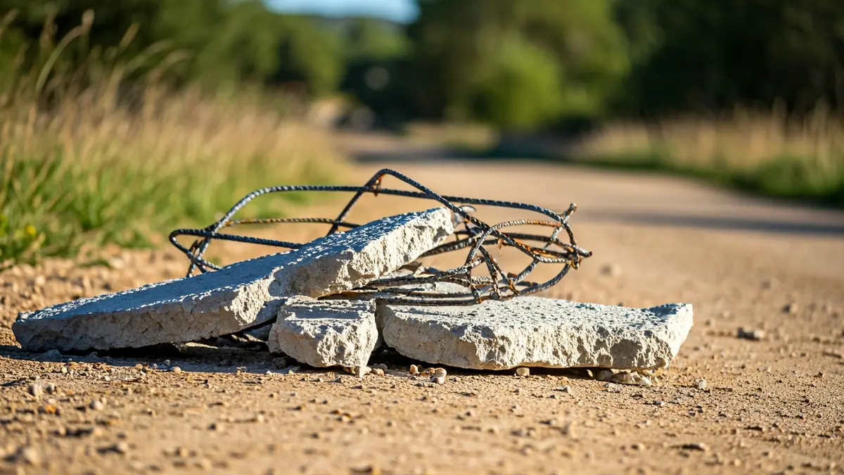 Imagen genérica de escombros y residuos abandonados en un camino rural.