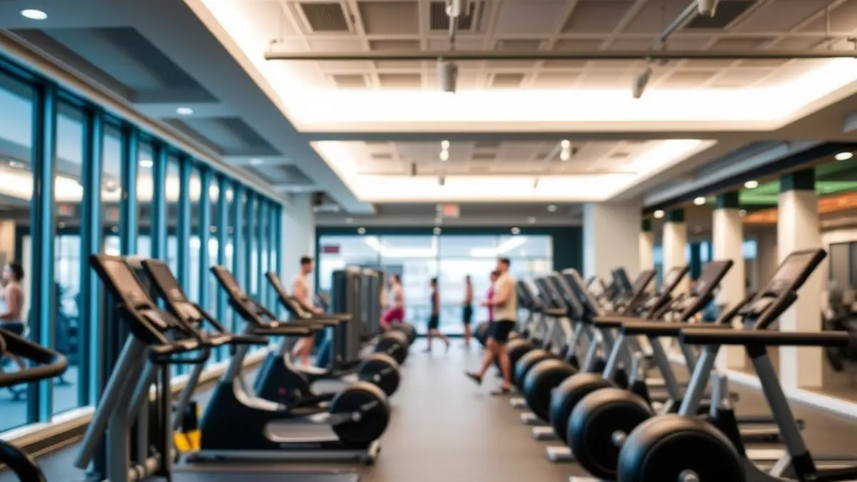 Generic image of a modern gym with fitness equipment.