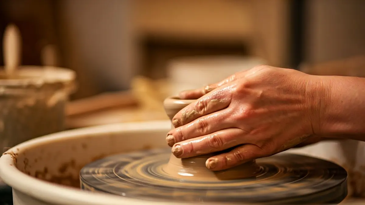 Generic image of hands working with clay on a potter's wheel, symbolizing craftsmanship.
