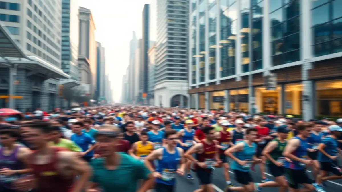 Imagen genérica de corredores en una maratón urbana.