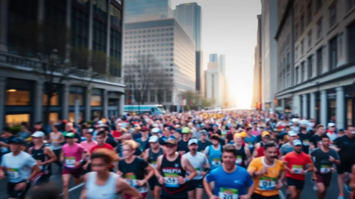 Imagen genérica de corredores en un maratón urbano.