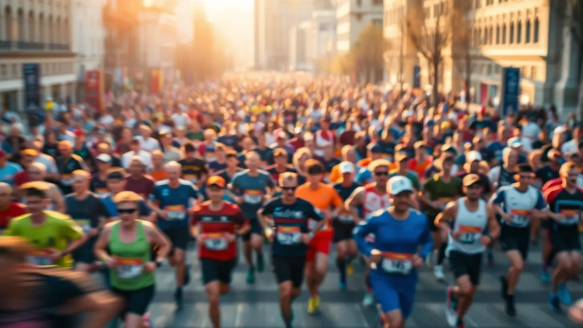 Imagen genérica de una multitud de corredores en un maratón urbano.