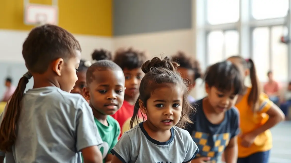 Imagen genérica de niños participando en actividades deportivas inclusivas.