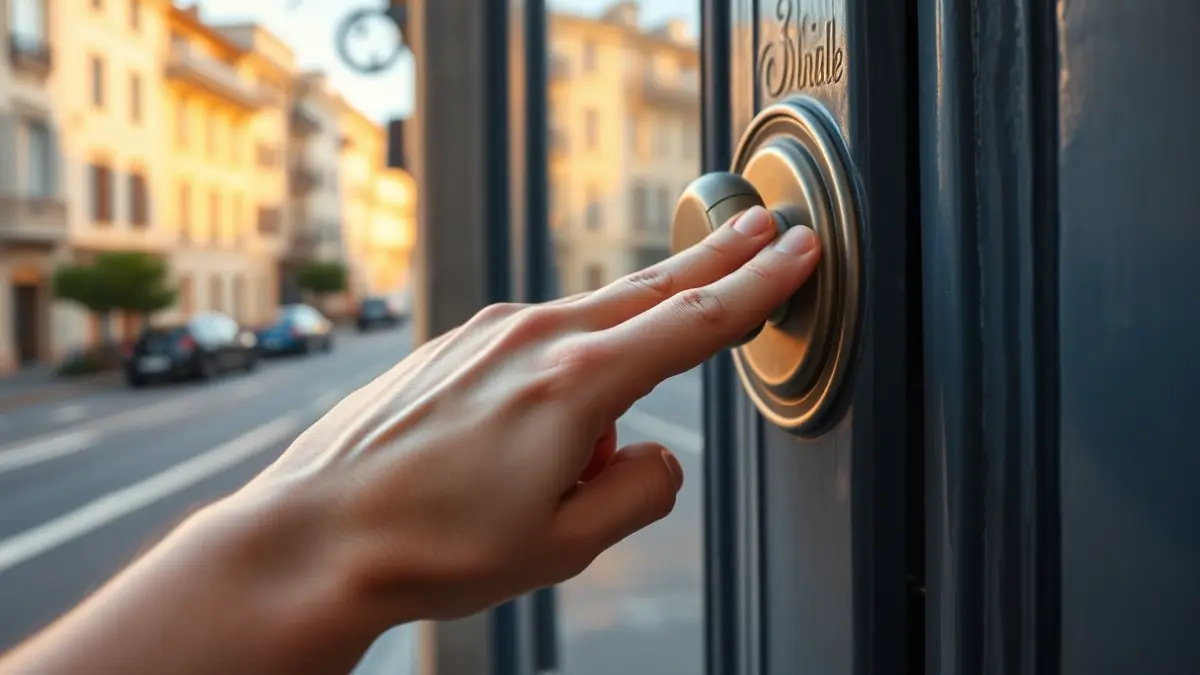 Image of a hand knocking on a door, symbolizing active listening to citizens.