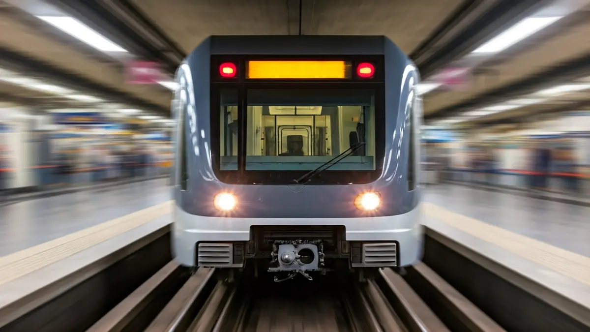 Imagen genérica de un tren de metro moderno en una estación con puertas de andén.