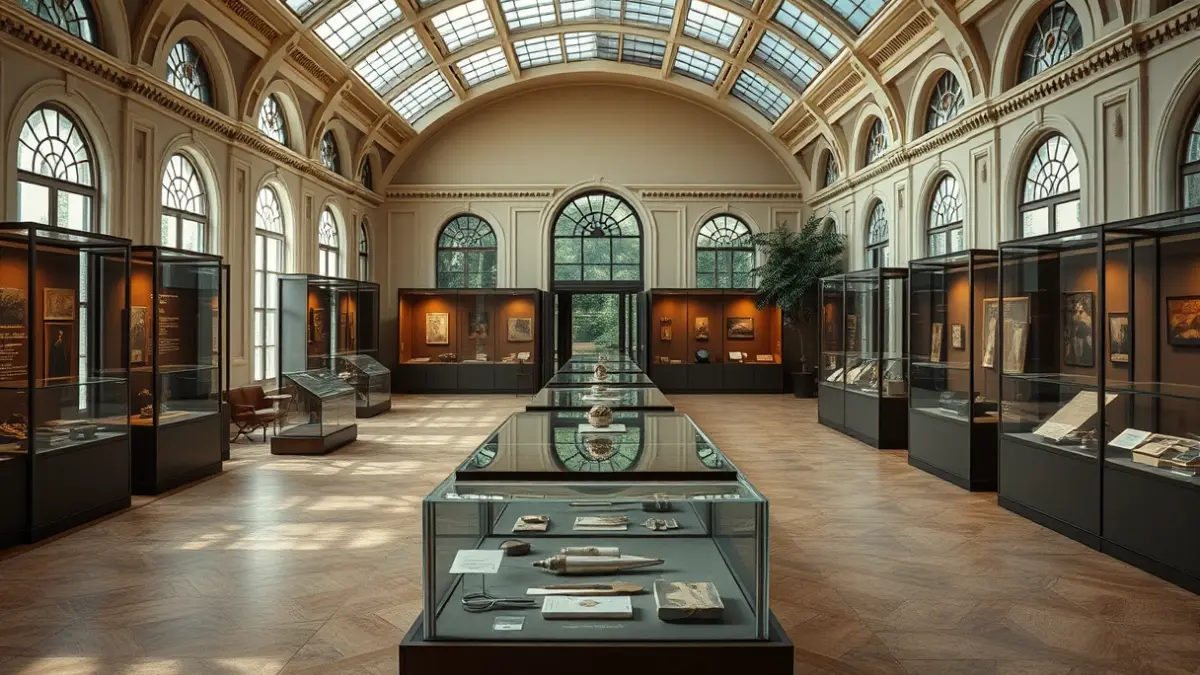 Image of a historical exhibition in a botanical garden.