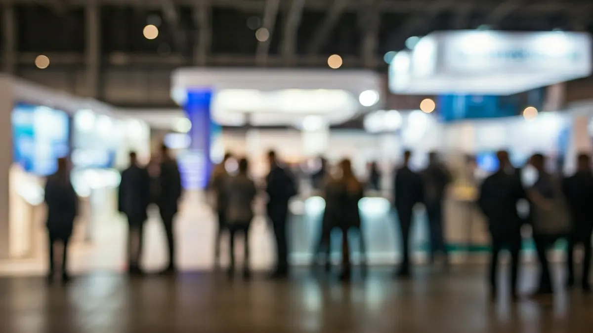 Image of an academic and professional orientation fair with information booths.