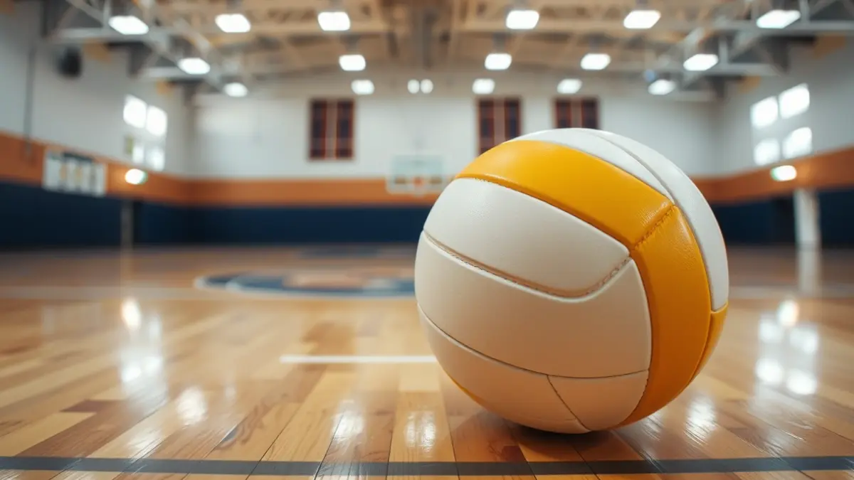 Imagen genérica de un balón de voleibol en una cancha.