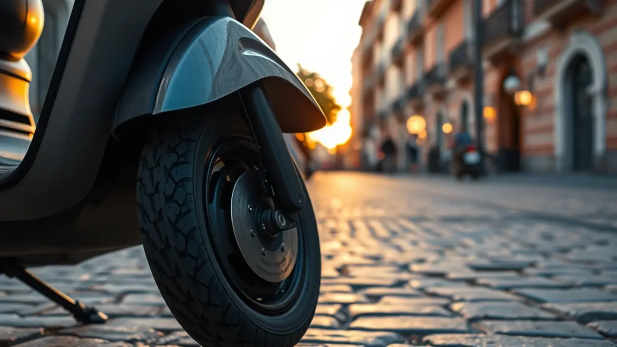 Imagen genérica de un patinete eléctrico aparcado en una acera.