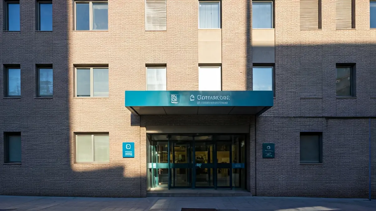Imagen genérica de la entrada de un centro de salud moderno.