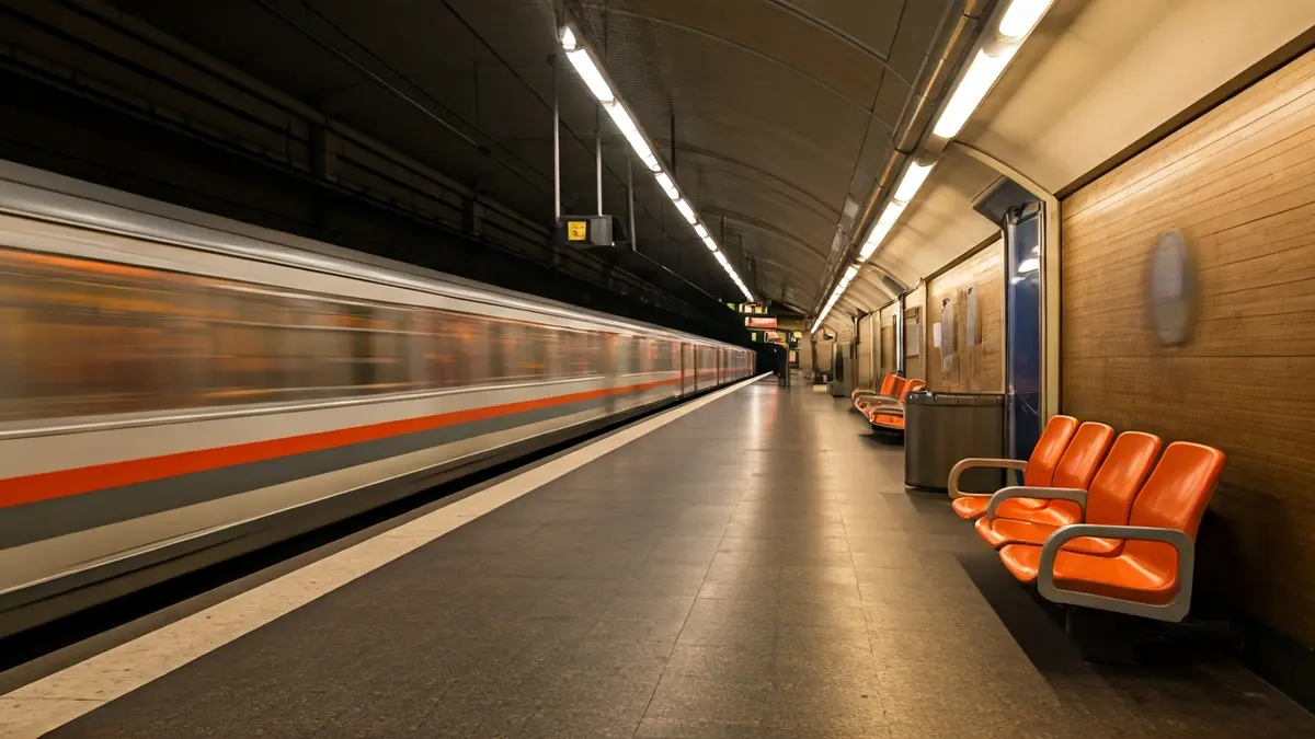 Imagen genérica de una estación de metro moderna y limpia.