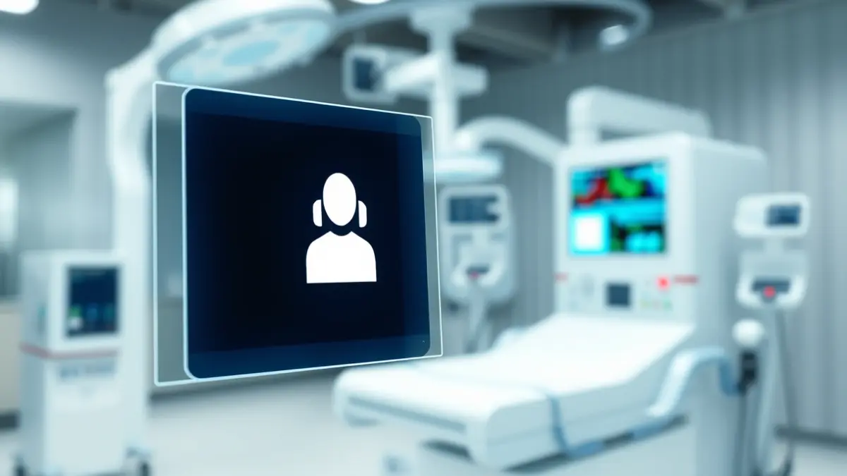 Imagen genérica de un asistente virtual en un contexto médico.