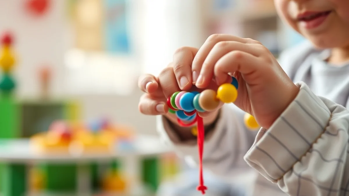 Generic image of a child's hands making a bracelet, symbolizing creativity and inclusion.