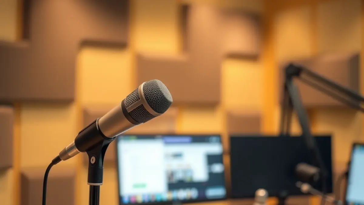 Imagen genérica de un micrófono en un estudio de radio, simbolizando la comunicación y la voz.