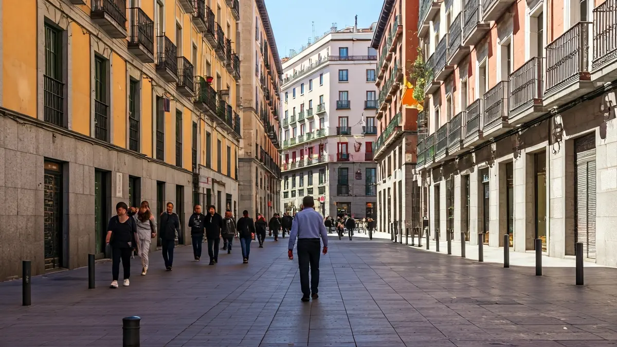 Imagen genérica de una calle comercial animada en un barrio de Madrid.