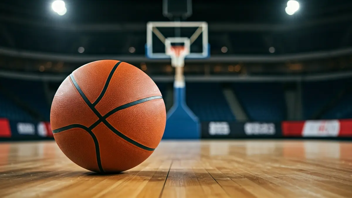 Imagen genérica de un balón de baloncesto en una cancha.