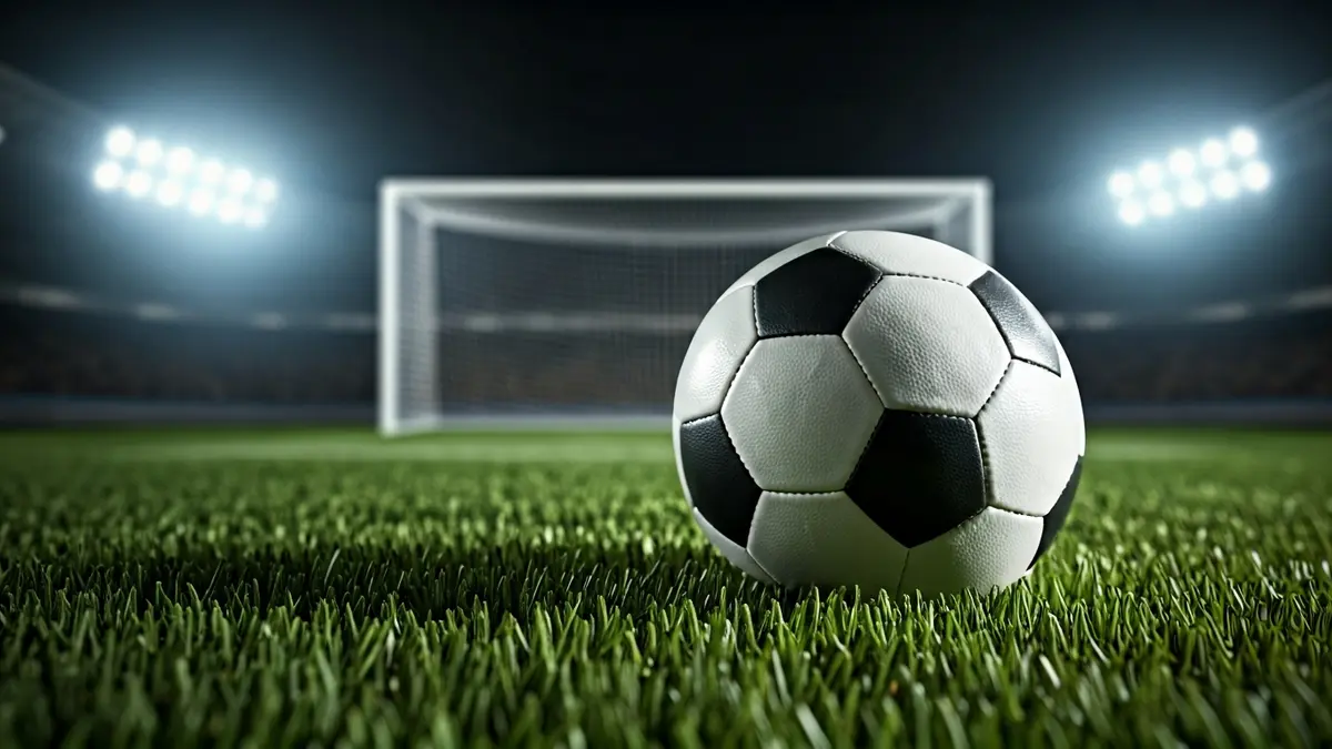 Generic image of a soccer ball on a stadium pitch.