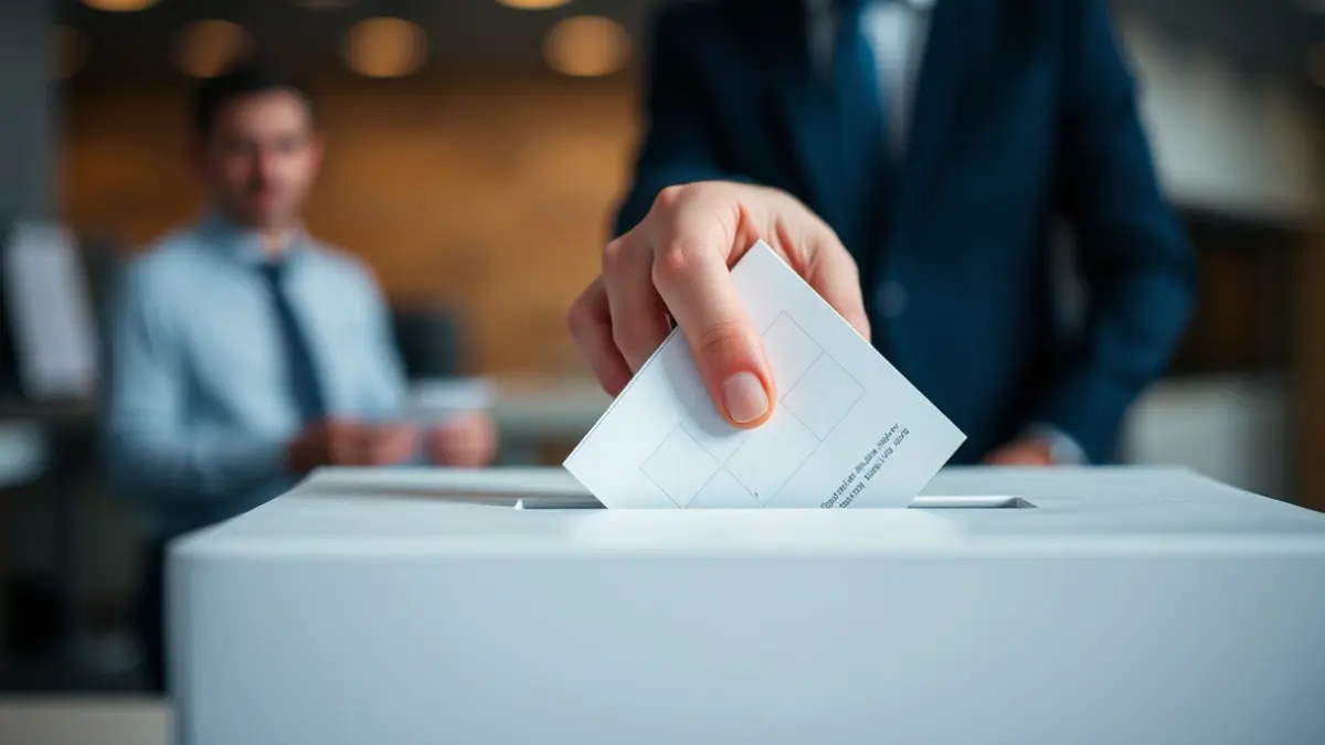 Imagen genérica de una mano introduciendo una papeleta en una urna durante un proceso electoral.