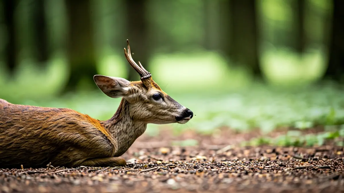 Imagen de un corzo herido en el parque de Los Cerros.