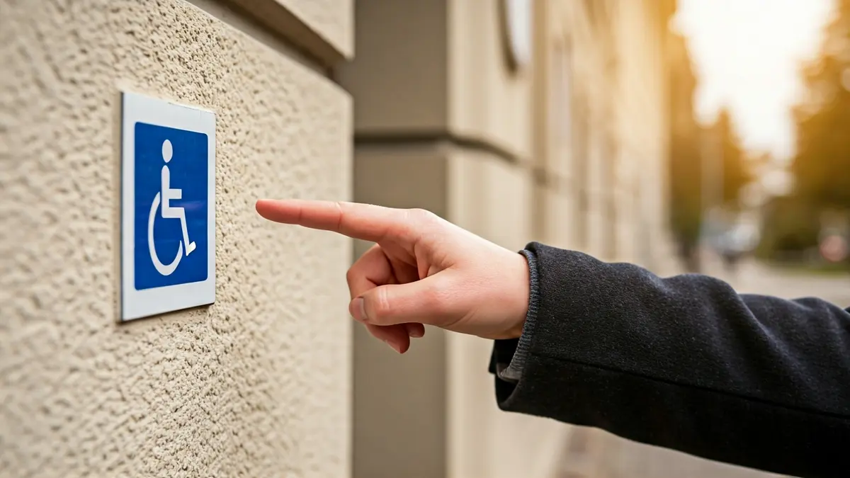 Generic image of signage with pictograms in a municipal building.
