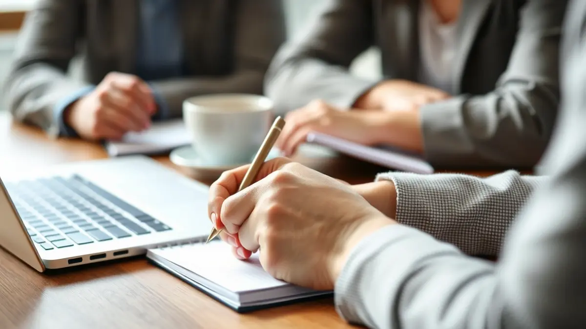 Imagen genérica de una mujer tomando notas en un taller de desarrollo profesional.