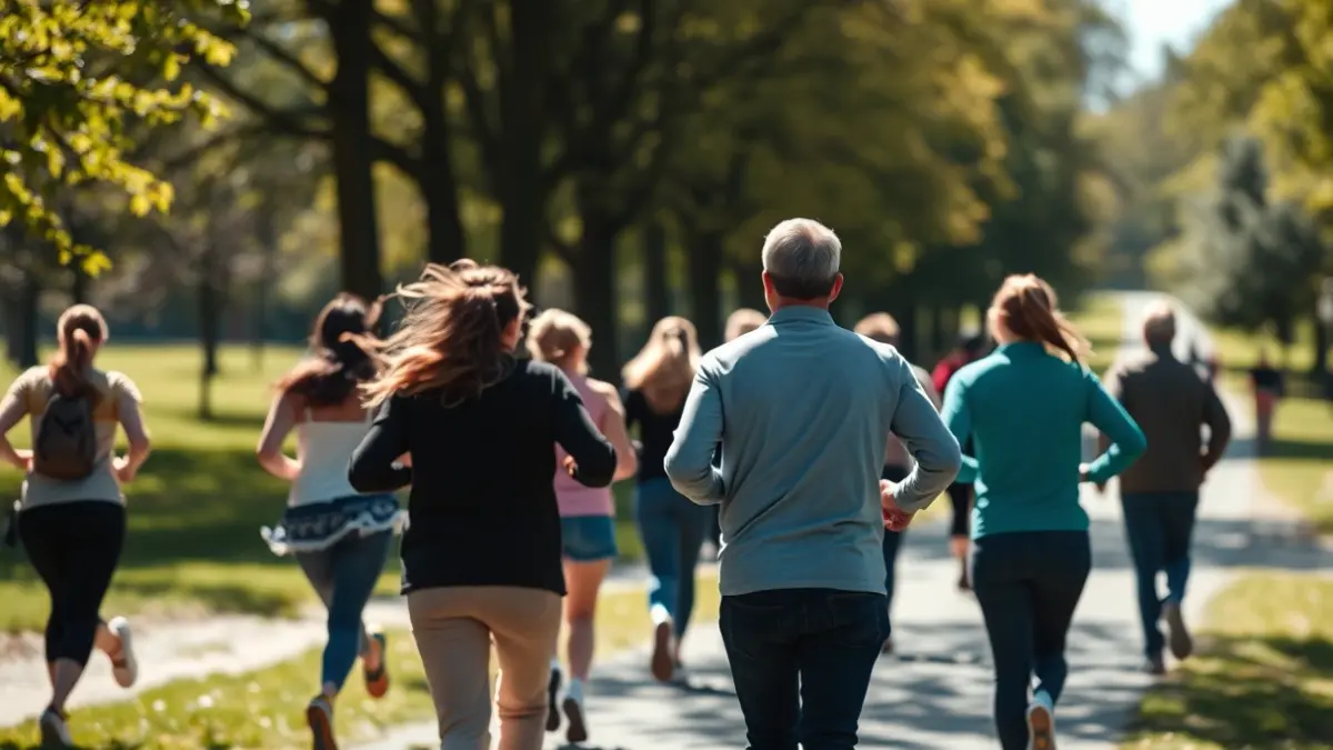 Generic image of people running in a park during a charity race.