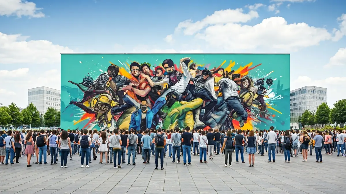 Generic image of an urban art mural depicting youth culture.